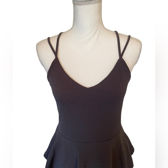 Charlotte Russe Dark Gray Chic Peplum Mini Above-Knee Dress Women’s Medium - Picture 4 of 14
